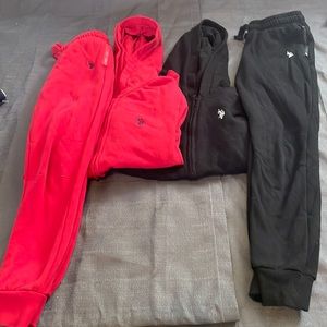 Boys polo matching set sweatpants hoodie